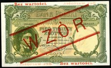 POLEN. 
Republik 1917-1947. 5000 Zlotych 28.2.1919 WZOR - Muster. Pick&nbsp; 60. . 

I