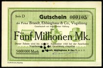 WESTFALEN-LIPPE. 
Vogelsang, Brandt, Ebbinghaus & Co. 1,5 Mio.Mk. 20.9.1923 E. Ke. 5357, Topp. 856.1,4. (2). 

II