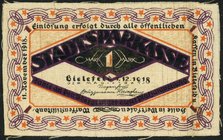 NOTGELD BESONDERER ART. 
STOFFGELD. 
Bielefeld. 10 Pfennig 1.10.1919- 1.10.1920 Serie B grün, Leinen. Gra.&nbsp; 10, Grasser-Pi.&nbsp; 2. . 

II