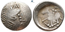 Eastern Europe. Imitation of Philip II of Macedon circa 200-100 BC. "Sattelkopfpferd" type. "Tetradrachm" AR