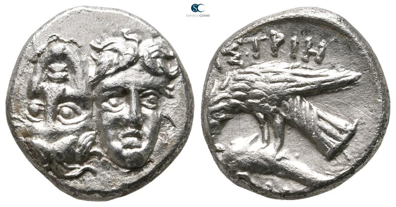 Moesia. Istros 400-300 BC. 
Drachm AR

18 mm., 4,52 g.

Facing male heads, ...