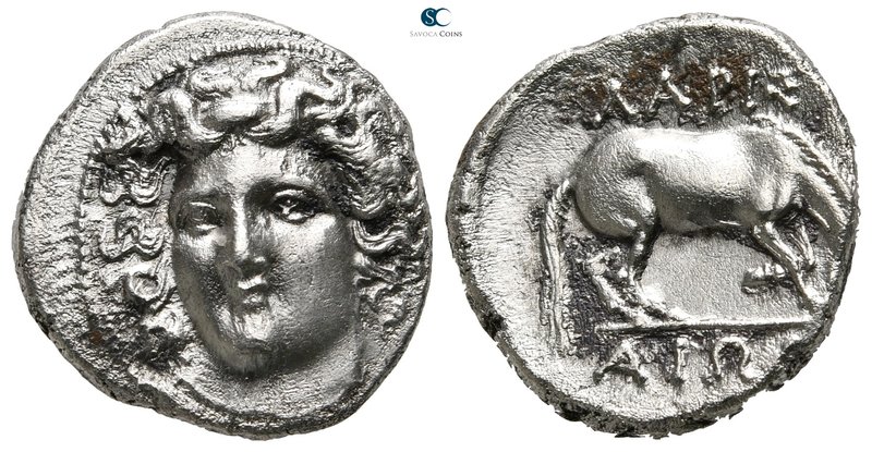 Thessaly. Larissa circa 356-342 BC. 
Drachm AR

20 mm., 5,63 g.

Head of th...
