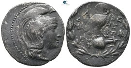 Attica. Athens 196-187 BC. ΔΗΜΗ- (Deme-), ΙΕΡΩ- (Hiero-), magistrates. Struck 174/3 BC. Tetradrachm AR. New Style coinage. Class II