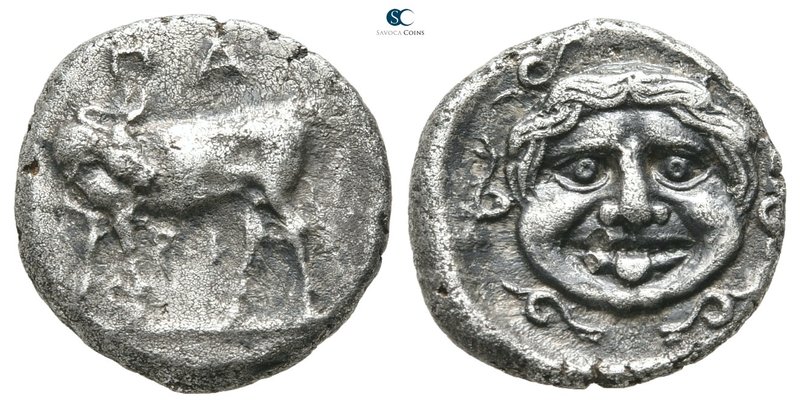 Mysia. Parion circa 400-300 BC. 
Hemidrachm AR

14 mm., 2,40 g.

ΠΑ-ΡΙ, bul...