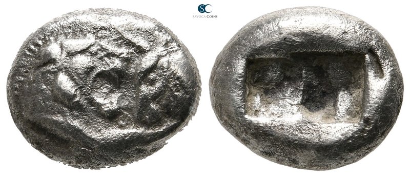 Kings of Lydia. Sardeis. Kroisos 560-546 BC. 
Siglos AR

16 mm., 5,09 g.

C...