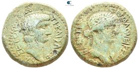 Macedon. Thessalonica. Tiberius and Livia AD 14-37. Bronze Æ