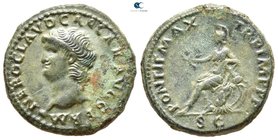 Nero AD 54-68. Lugdunum (Lyon). Semis Æ