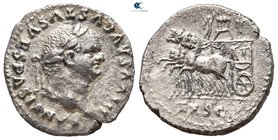Divus Vespasianus AD 79. Struck under Titus. Rome, ca. AD 80-81. Rome. Denarius AR