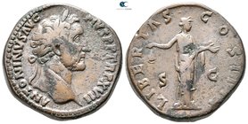 Antoninus Pius AD 138-161. Struck AD 153-154. Rome. Sestertius Æ