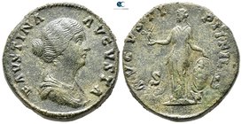 Faustina II AD 147-175. Struck AD 145-161. Rome. Sestertius Æ
