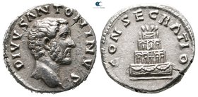 Divus Antoninus Pius AD 161. Rome, struck under Marcus Aurelius in 161.. Rome. Denarius AR