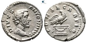 Divus Antoninus Pius AD 161. Struck under Marc Aurel. Rome. Denarius AR