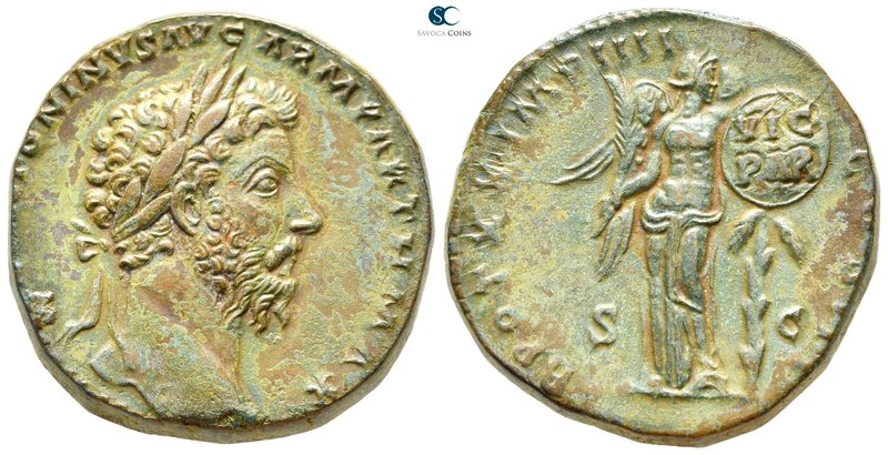 Marcus Aurelius AD 161-180. Rome
Sestertius Æ

31 mm., 26,94 g.

[M AVREL A...