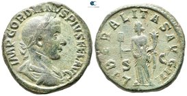 Gordian III AD 238-244. Struck AD 239-240. Rome. Sestertius Æ