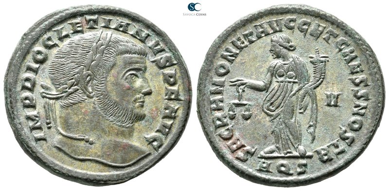 Diocletian AD 284-305. Aquileia
Follis Æ

28 mm., 10,61 g.

IMP DIOCLETIANV...