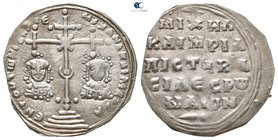 Michael VII Ducas, with Maria AD 1071-1078. Constantinople. Miliaresion AR