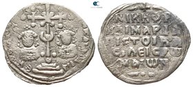 Nicephorus III Botaniates, with Maria AD 1078-1081. Constantinople. Miliaresion AR