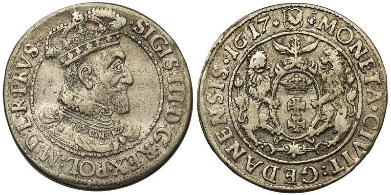Zygmunt III Waza, Ort Gdańsk 1617

Resztki połysku, patyna.


Grade: VF/VF+...