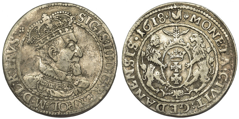 Zygmunt III Waza, Ort Gdańsk 1618

Resztki połysku. Zarysowania na awersie.
...