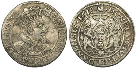 Zygmunt III Waza, Ort Gdańsk 1618

Resztki połysku. Zarysowania na awersie.


Grade: VF 
Literature: Shatalin GD18a-8(R)