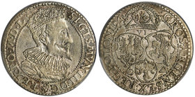 Zygmunt III Waza, Szóstak Malbork 1596 - PCGS AU55 - mała głowa

Odmiana z małą głową króla.&nbsp;
Połyskowy egzemplarz. Delikatnie gięty.&nbsp; 
...