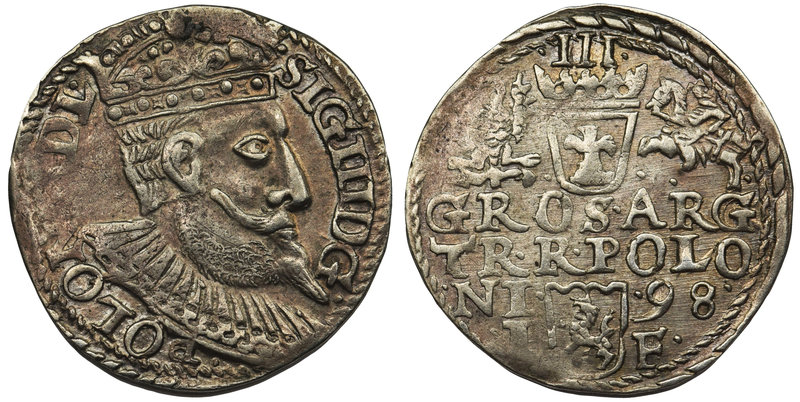 Zygmunt III Waza, Trojak Olkusz 1598 

Odmiana z dużym popiersiem. Wariant z n...
