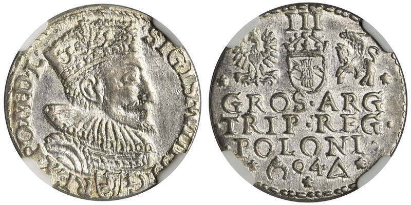Zygmunt III Waza, Trojak Malbork 1594 - NGC MS64 - otwarty pierścień

Rzadsza ...