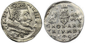 Zygmunt III Waza, Trojak Wilno 1595

Ładny, połyskowy egzemplarz. Niedobity. 

Grade: XF 
Literature: Iger V.95.1.a