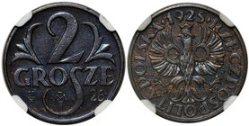 Próba 2 grosze 1925 brąz - NGC MS65 BN - RZADKOŚĆ

Dużej rzadkości, próbna moneta wybita w brązie dla upamiętnienia wizyty prezydenta Ignacego Mości...