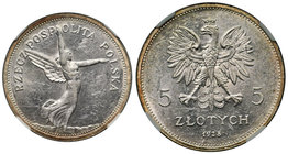 Nike 5 złotych 1928 Bruksela - NGC AU55 - bardzo ładna

Moneta o pięknej, naszym zdaniem menniczej prezencji. Wyraźne lustro. Delikatna patyna.&nbsp...