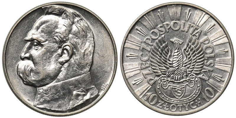 10 złotych 1934 - Strzelecki

Ładny egzemplarz z zachowanym blaskiem. 

Grad...