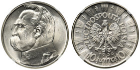 Piłsudski 10 złotych 1936 - NGC MS65

Moneta o zniewalającej prezencji. Egzemplarz doskonały, wyjątkowo świeży z pięknym zegarowym połyskiem. Detale...