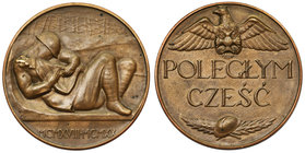 Medal POLGEGŁYM CZEŚĆ 1918-1920

Medal autorstwa Mieczysława Lubelskiego z 1920 roku.&nbsp;
Brąz. Wersja większa 55mm.&nbsp;
Ładnie zachowane. 
...