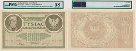 1.000 marek 1919 -2 x Ser.A -PMG 58 - bardzo rzadka odmiana 

Bardzo rzadka odmiana z numeratorem znaczonym dwa razy na awersie oraz na papierze ze ...