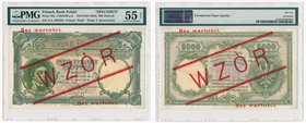 5000 złotych 1919 WZÓR - PMG 55 EPQ

Odmiana z wysokim nadrukiem WZÓR banknotu nieznanego w wersji obiegowej, stąd chętnie włączanego do zbiorów jak...