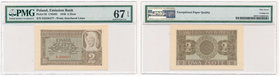 2 złote 1940 -D- PMG 67 EPQ
 Perfekcyjny stan zachowania doceniony drugą najwyższą notą w rejestrze PMG, gdzie tylko jeden banknot oceniono wyżej.&nb...