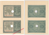 1 złoty 1941 -BE- nierozcięty fragment arkusza

Fragment arkusza złotówek z 1941. Ukończone banknoty z numeratorem oraz serią, skasowane i przekreśl...