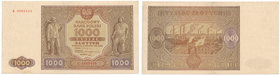 1.000 złotych 1946 -C- lepsza seria 

Rzadsza odmiana w skład której wchodzą wyłącznie trzy serie.
Trzy złamania przez środek oraz nieświeżości na ...