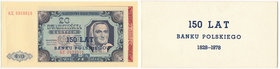 150 Lat Banku Polskiego nadruki 20 i 100 złotych 1948

Emisyjne stany zachowania, oryginalnie wklejone lewym marginesem do folderu. 

Grade: UNC