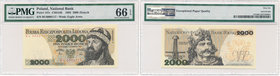 2.000 złotych 1982 -BU- PMG 66 EPQ

Emisyjny stan zachowania.&nbsp; 

Grade: PMG 66 EPQ 
Literature: Miłczak 163