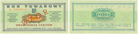 Pewex Bon Towarowy 20 centów 1969 WZÓR - En 0000000 

Rzadki wzór z numeracją zerową z emisji bonów PKO SA z 1969 roku. Ukośny nadruk WZÓR tylko na ...