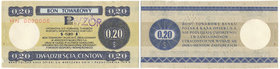 Pewex Bon Towarowy 20 centów 1979 WZÓR HN 0000000 

Dużej rzadkości wzór bonu towarowego PEKAO z ostatniej emisji z roku 1979. Numeracja zerowa, per...