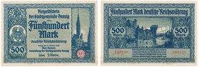 Danzig 500 mark 1922 
Gdańsk 500 marek 1922 - piękny

Pięknie zachowany banknot. Bez ugięć oraz złamań w polu. Bez najdrobniejszych zagnieceń widoc...