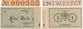 1 mark 1940 -000355- ENTWERTET - RARITY
1 marka 1940 - 6cyfr - 000355- ENTWERTET - RZADKOŚĆ

Very rare variation printed on cardboard paper with or...