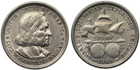 USA 1/2 dolara 1893 - Columbian Exhibition

Cleaned.
Ślady czyszczenia.&nbsp; 

Grade: XF