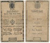 Austria 5 gulden 1806
Austria 5 guldenów ryńskich 1806
 Tape on the back. Edges with minor paper splits. Never washed or pressed.&nbsp;Naturalny. Ni...
