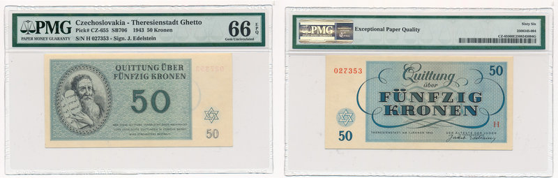 Czechoslovakia - Ghetto Theresienstadt - 50 kronen 1943 - PMG 66 EPQ
Czechosłow...