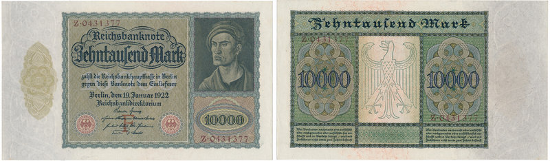 Germany - 10.000 mark 1922 
Niemcy - 10.000 marek 1922

Uncirculated.&nbsp;
...