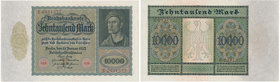 Germany - 10.000 mark 1922 
Niemcy - 10.000 marek 1922

Uncirculated.&nbsp;
Nieznaczna nieświeżość lewego, dolnego narożnika.&nbsp;
Piękny, emisy...
