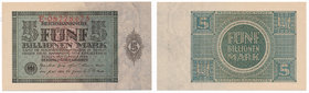 Germany - 5 billion mark 1924 - RARE
Niemcy - 5 bilionów marek 1924 - RZADKI

Crisp uncirculated piece.&nbsp;
Rare in this condition.&nbsp;
Rzadk...